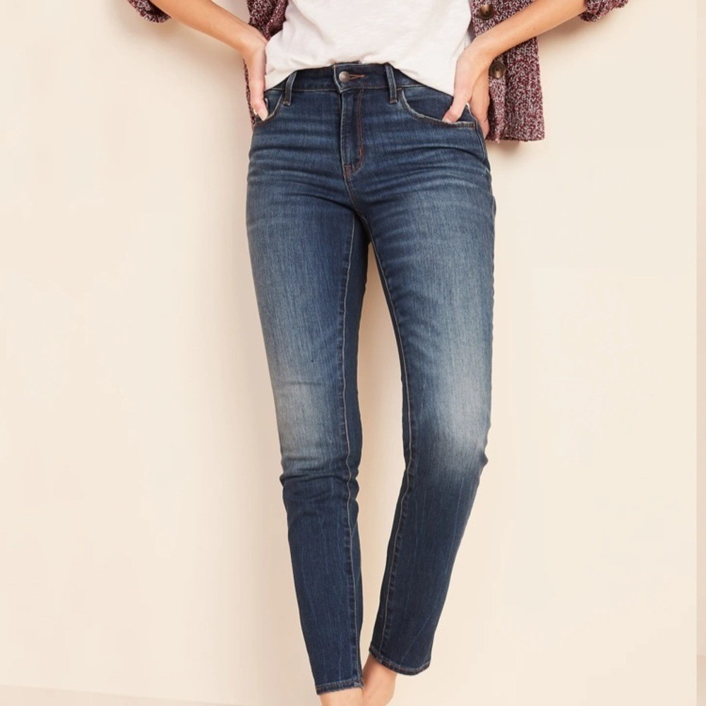 Old Navy Pop Icon Skinny Jeans Casual Chic Womens 10 Mid-Rise Dark Wash Pants